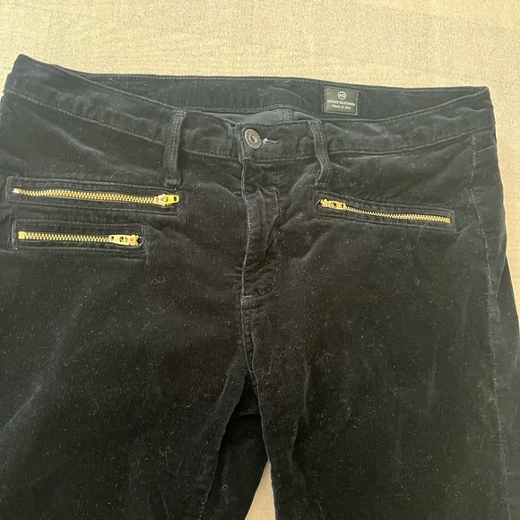 [30RIns27”]AG Moto Stevie Ankle Mid-Rise Slim Straight Black Corduroy - Picture 3 of 9